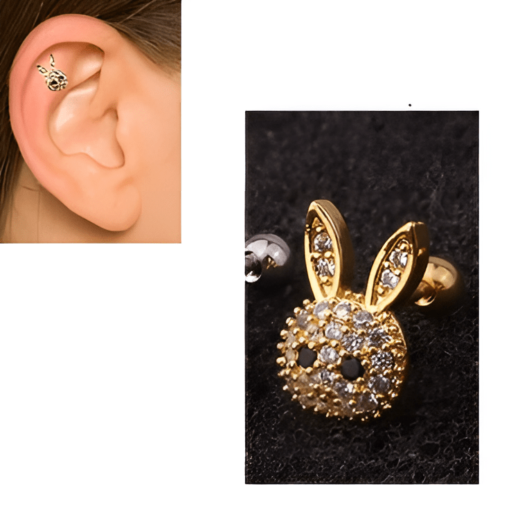 1 Piece ORBITAL Cartilage Helix Cz Crystal Bunny DAITH Stud SNUG ROOK Tragus HELIX LOBE Ear Piercing Plug Crystal TRAGUS E...