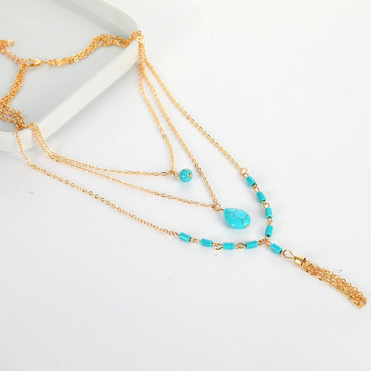 Trendy Multi Layered Love Classy Elegant Necklace – Image 3 of 3