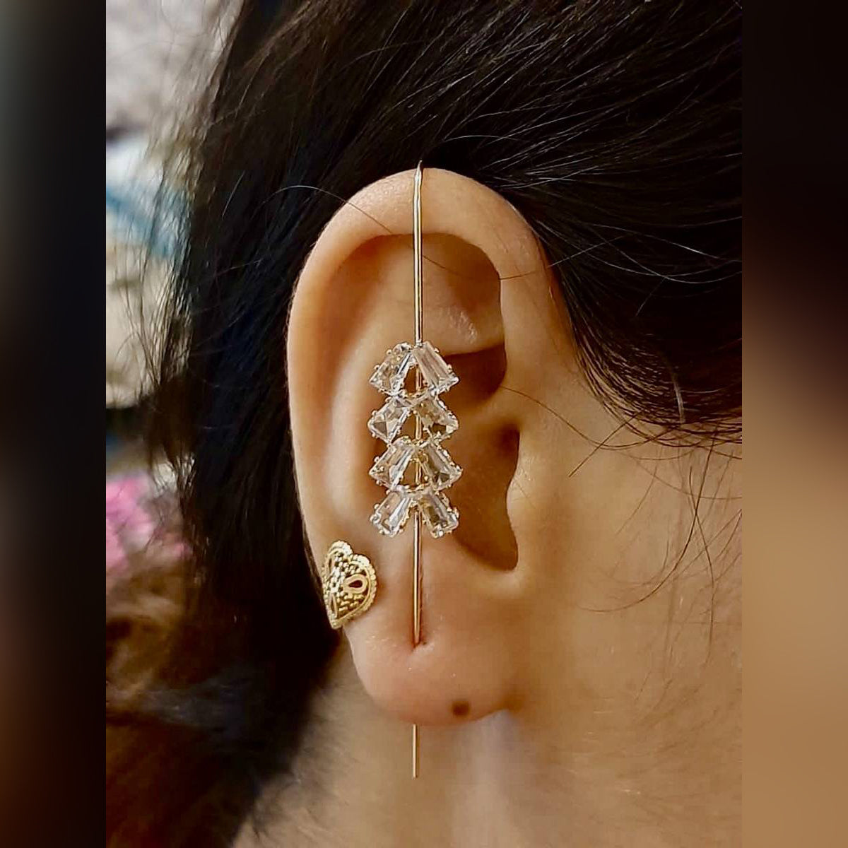 Glamorous Needle Ear Wrap Hook Classy Royal Party Trendy Earrings – Earrings Online in Pakistan | Hanaya