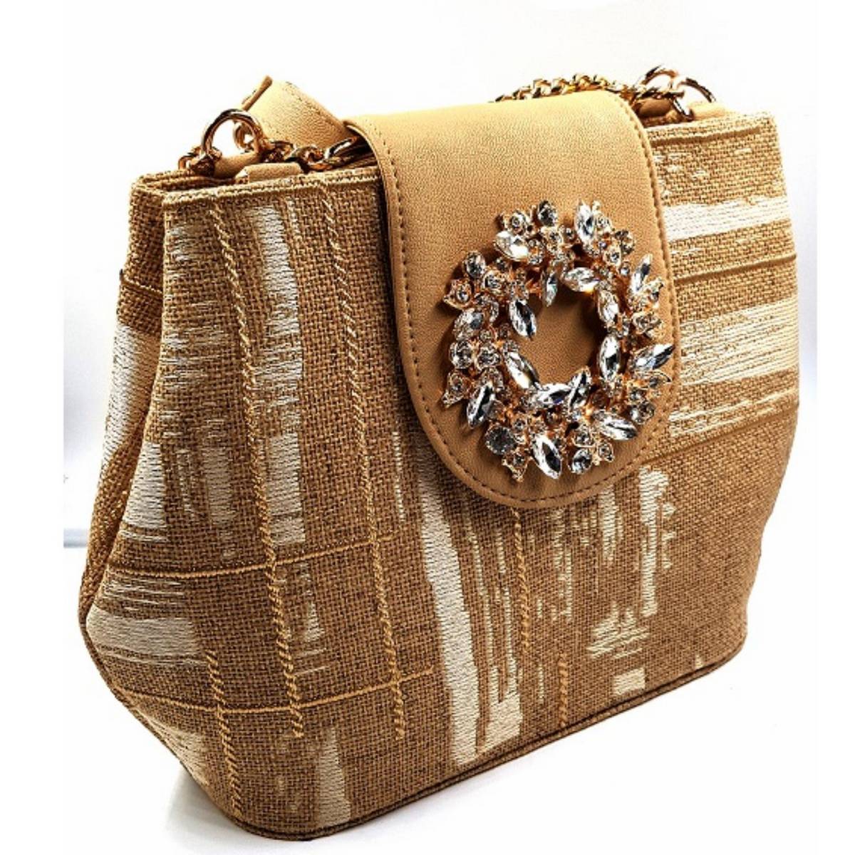 Trendy Golden Double Chain Hand Bag Shoulder Messenger Elegant Bag – Handbag Online in Pakistan | Hanaya