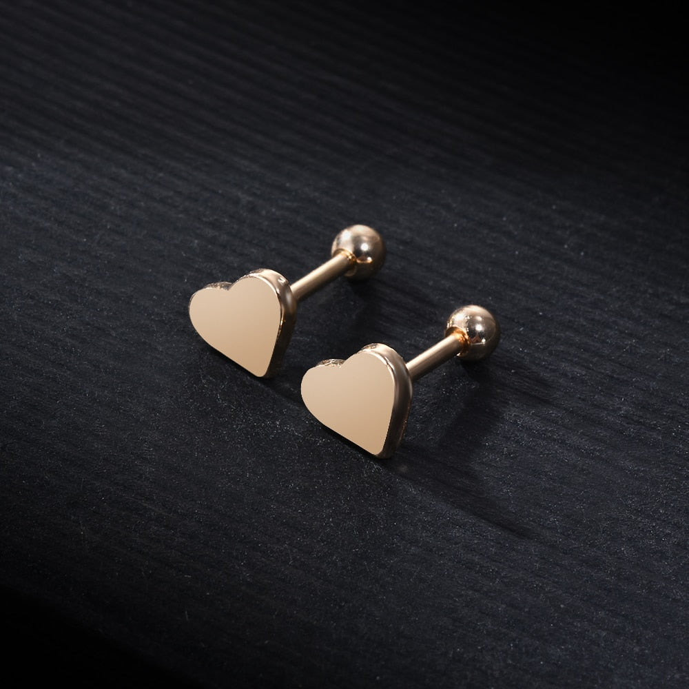2 Pieces Cartilage Heart Small Helix Stud Tragus Ear Piercing Earring – Close Up – Accessories | Hanaya Pakistan