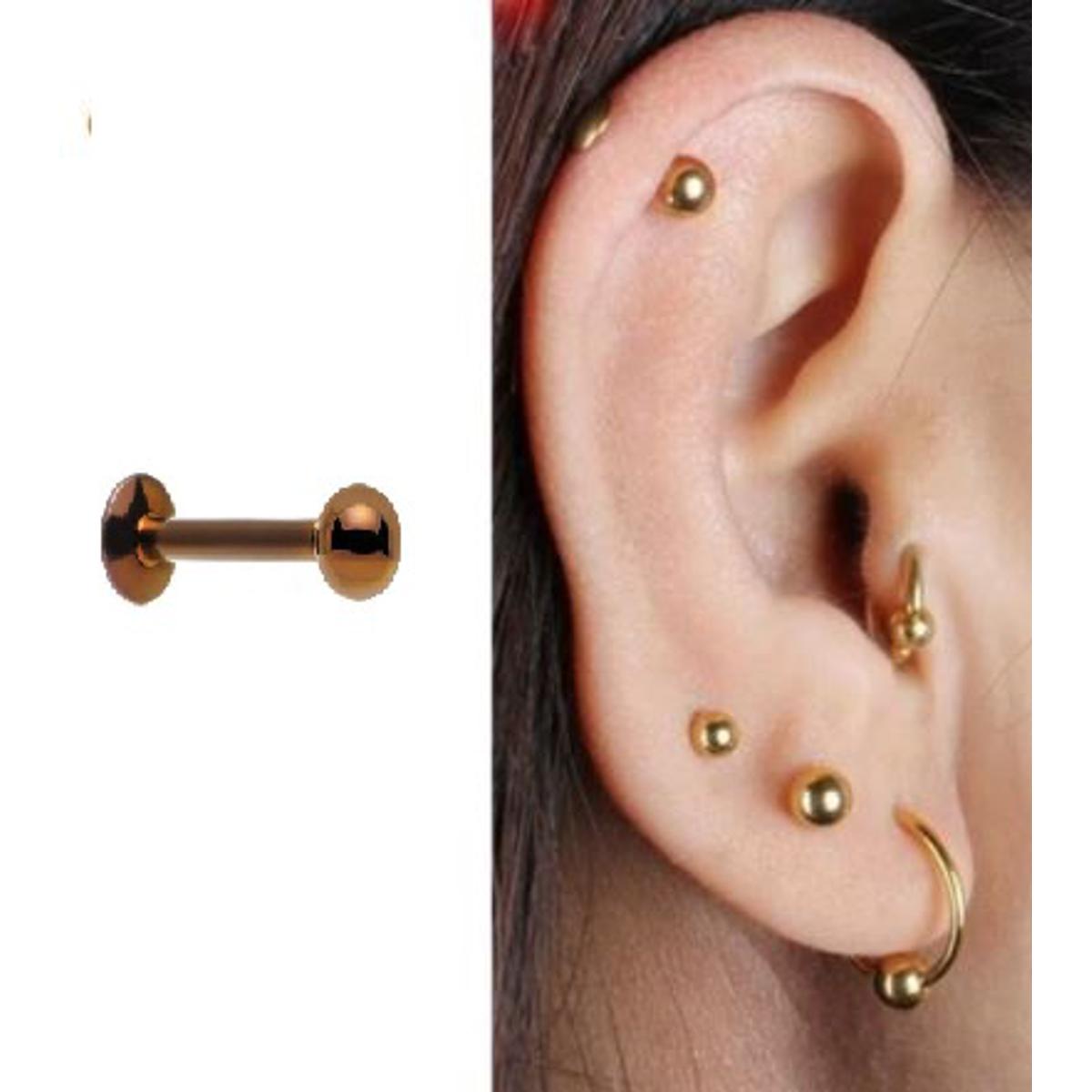 DAITH 2 Pieces Cartilage 4mm TRAGUS LOBE Long Helix 1.2mm Stud SNUG ORBITAL Labret HELIX ROOK Tragus Piercing Steel Earrin...