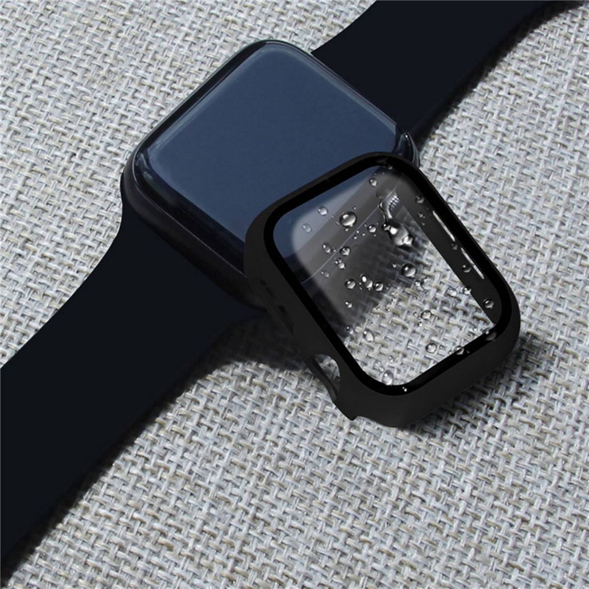 High Quality Tempered Glass Full Screen Bumper Case Compatible for APPLE Watch 44mm Series 4 5 – Accessories Online in Pak...