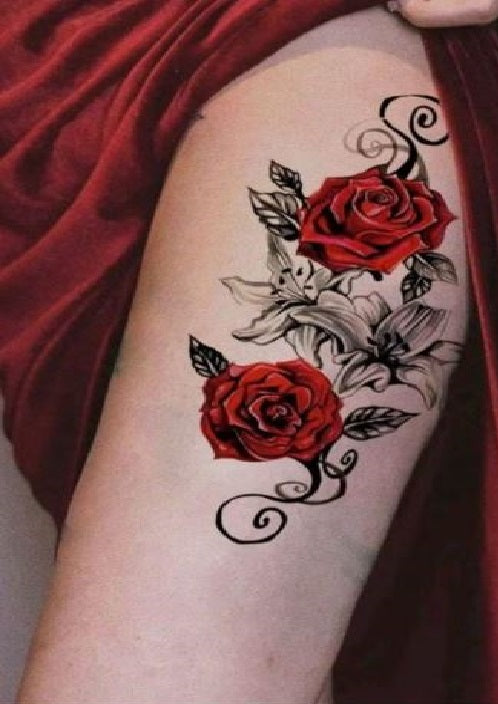 Waterproof Temporary Tattoo Sticker butterfly flower rose fake hand tattoo leg tattoo neck tattoo wrist tattoo thigh tattoo back tattoo arm tattoo foot tattoo Mehndi Henna