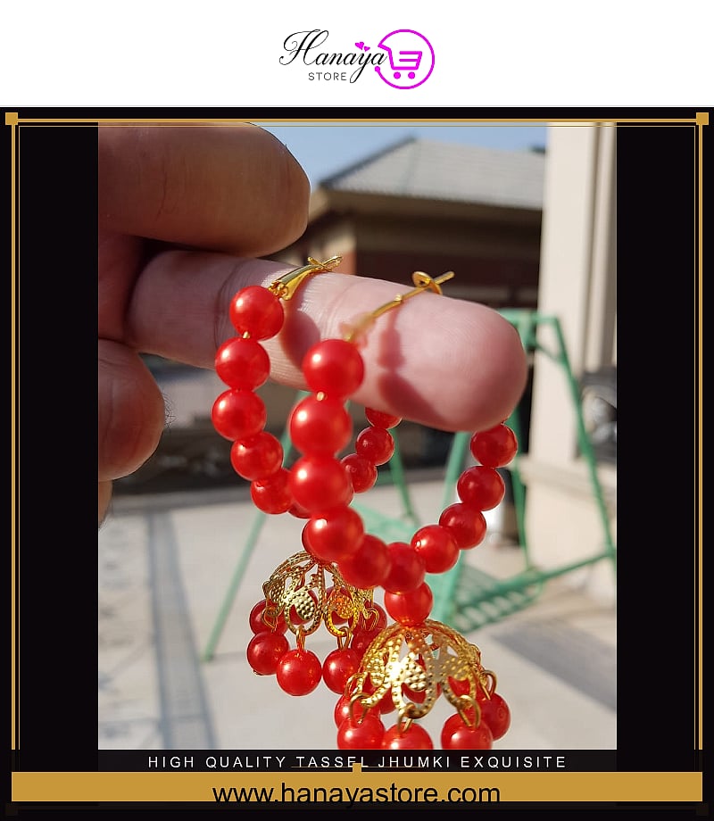 High Quality Tassel Jhumki Exquisite Elegant Stylish Earring – Earrings Online in Pakistan | Hanaya