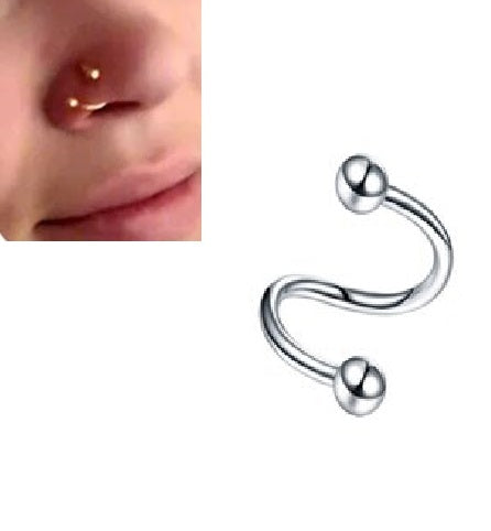 Stylish Thin Crystal Nose Ring 1pc Nostril Piercing Jewelry – Image 2 of 4