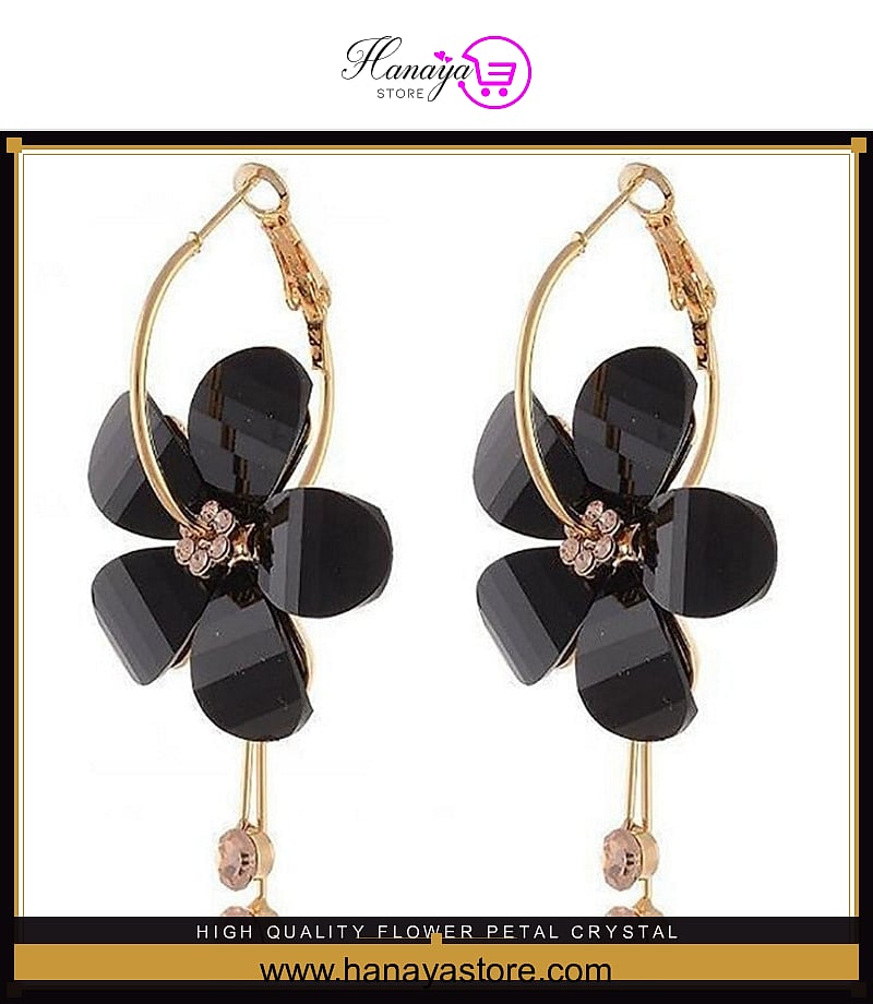 High Quality Flower Petal Crystal Elegant Earring