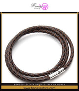 Braided Leather Bracelet Men or Women Magnetic Clasps – bracelet Online in Pakistan | Hanaya