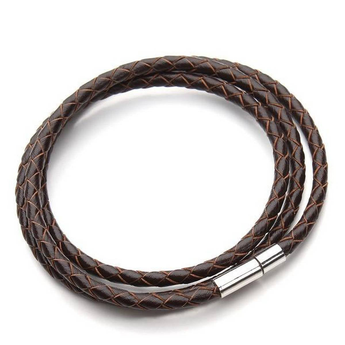 Braided Leather Bracelet Men or Women Magnetic Clasps – bracelet Online in Pakistan | Hanaya