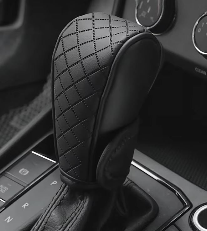 Car Gear Shift Handle Cover PU Leather Non-Slip Wear-resistant Shift Knob Decor Protective Cover Universal Car Interior Ac...