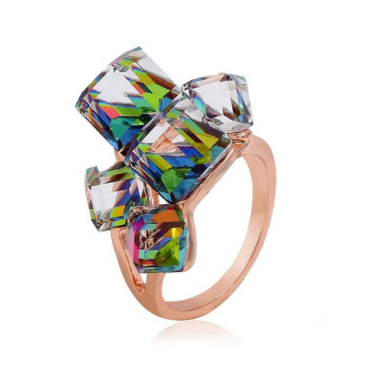 Austrian Rhinestone Crystal Trendy Squares Big Crystals Ring -Free Gift Box – Close Up – Accessories | Hanaya Pakistan