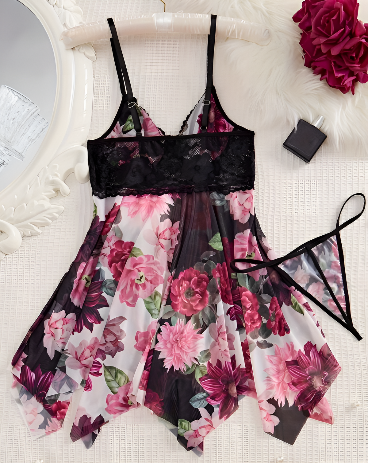 One Size Stretchable Premium Quality Nightdress Stretch Bodycon Mini Dress Sleepwear Lingerie Nightgown Bridal Wear Nightwear Bridalwear Body Con – Image 2 of 3