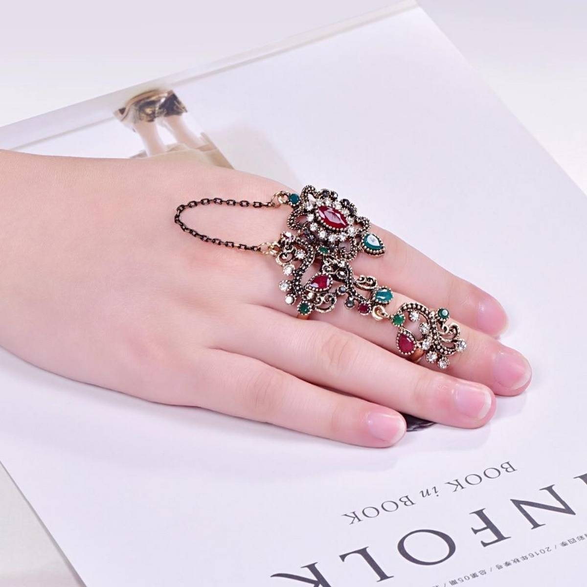 Luxury Trendy Turkish Jewelry 2Pcs Ring Sets Vintage Crystal Women Ring -FREE Gift Box – Accessories Online in Pakistan | ...