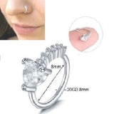Piercing 1 PIECE 8mm Long Helix 0.8mm Nose Ring Body Jewelry – Image 2 of 2