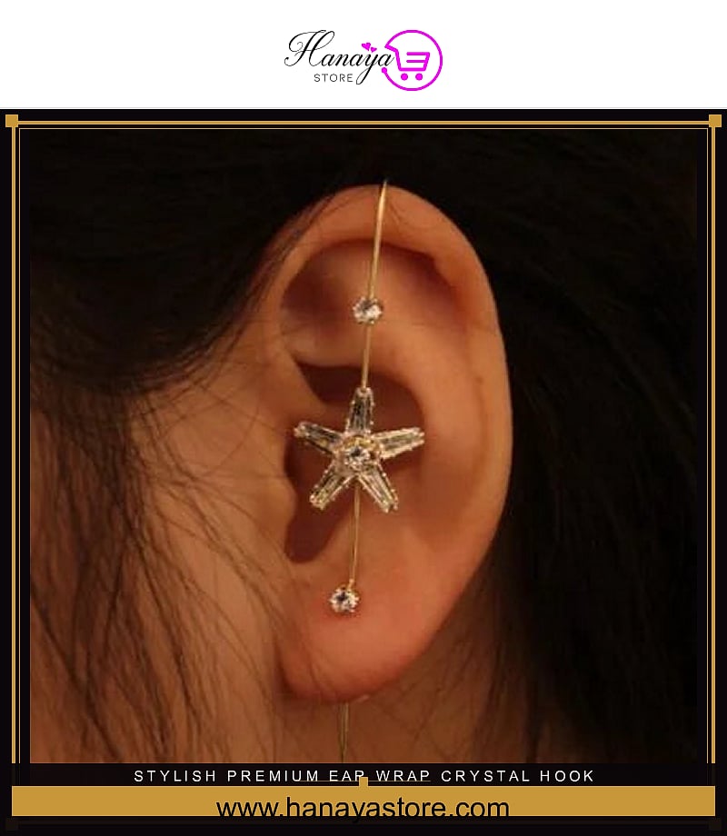 Stylish Premium Ear Wrap Crystal Hook Classy Royal Party Elegant Earrings – Earrings Online in Pakistan | Hanaya