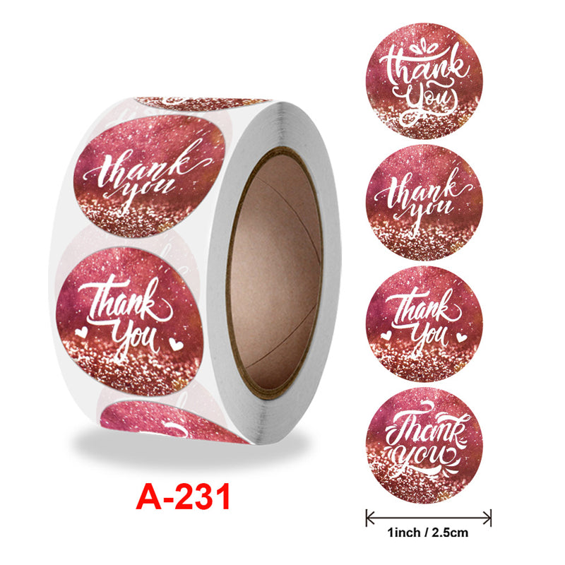 100 pcs Thank You Small 25mm Sticker Envelope Seal Scrapbook Round Sticker Stationery Label Stickers Perfect Thank You Sti...