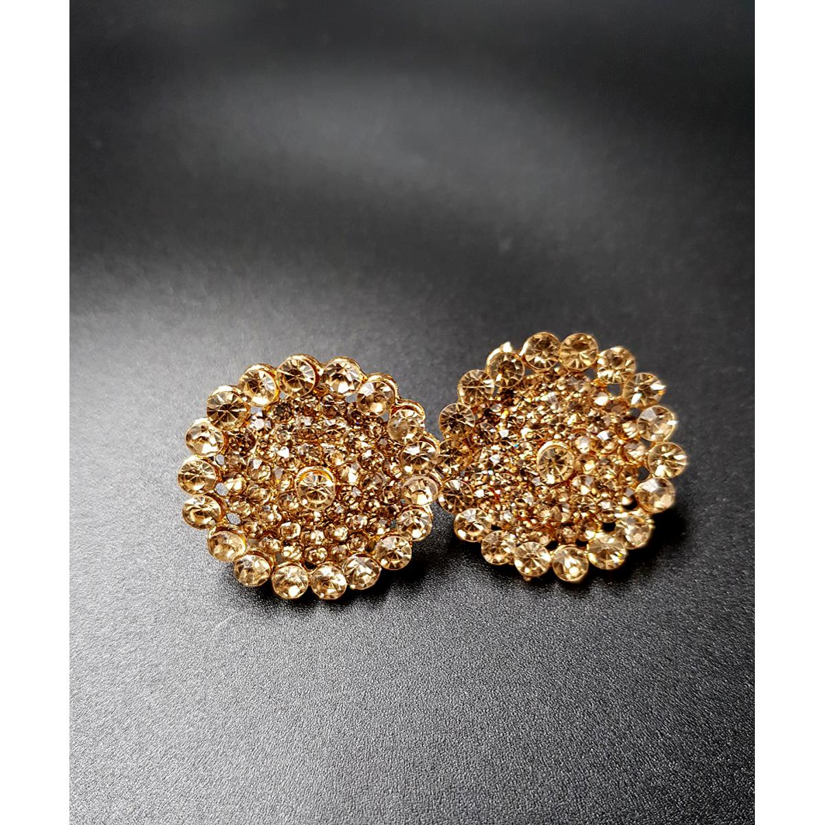 High Quality Classy Royal Fully Round Crystal Trendy Earrings – Detail View – Earrings for Women Pakistan | Hanaya
