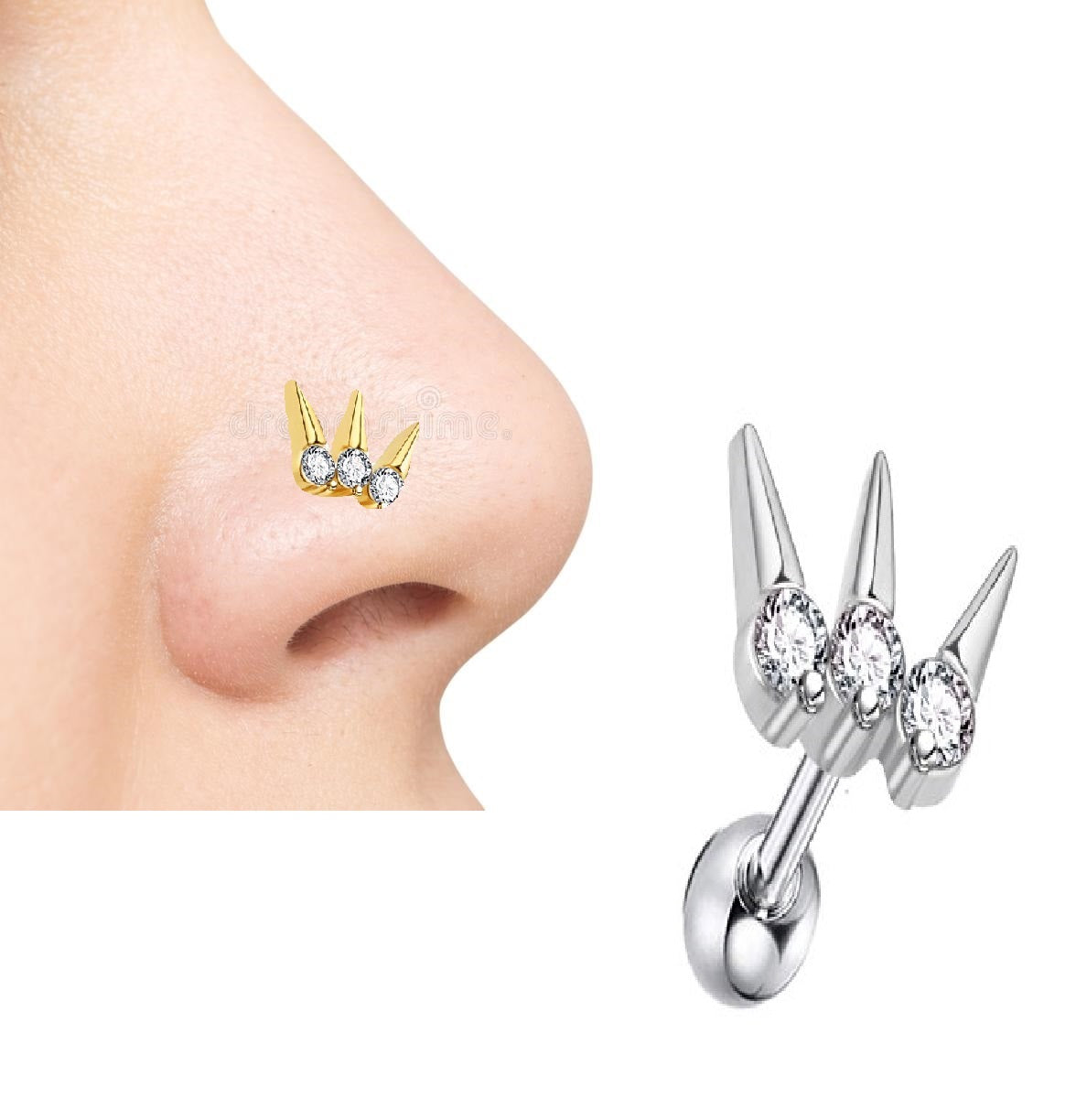 Helix Piercing Nose Ring 1pc Lightweight Fashion Body Jewelry – Helix Tragus Daith Conch Body Piercing Jewelry Pakistan | Hanaya Store