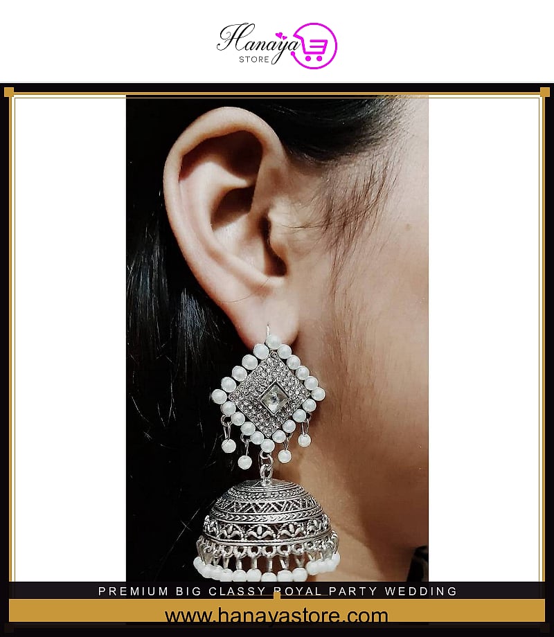 Premium Big Classy Royal Party Wedding Earrings – Earrings Online in Pakistan | Hanaya