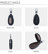 Car Key Holder Leather Vehicle Universal Remote Key FOB Smart Key Protector Keychain Case – Image 3 of 4