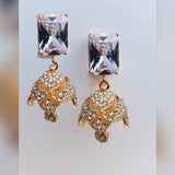 High Quality  Crystal Tassel Royal Elegant Stylish Earring – Close Up – Earrings | Hanaya Pakistan
