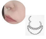 10mm Hinged Septum Clicker – 1pc Nostril Piercing Nose Ring – Close Up – Nose Jewelry | Hanaya Pakistan