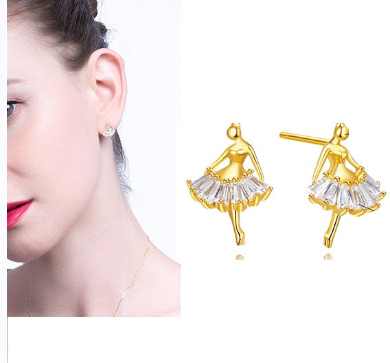 Original 15mm Sterling Silver S925 Korean Trendy Crystals 4A CZ Elegant Earring – Earrings Online in Pakistan | Hanaya