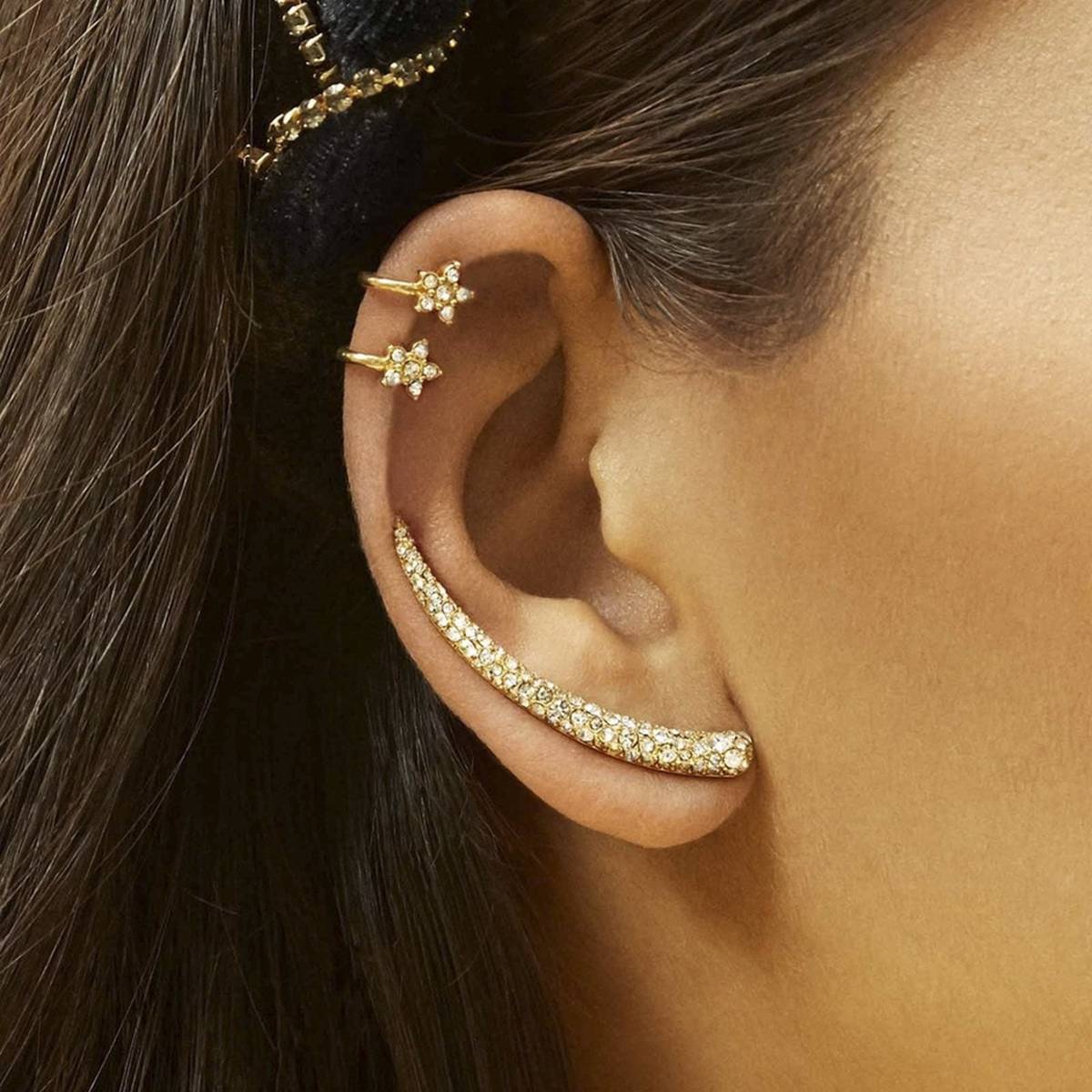 Pair Of High Quality Korean Tassel Ear Cuff Style Elegant Stylish Earring – Earrings Online in Pakistan | Hanaya