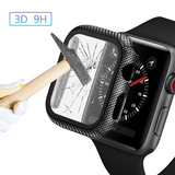Carbon Fiber Tempered Glass Full Screen Bumper Case Compatible for APPLE Watch 44mm Series 4 5 – Accessories Online in Pak...