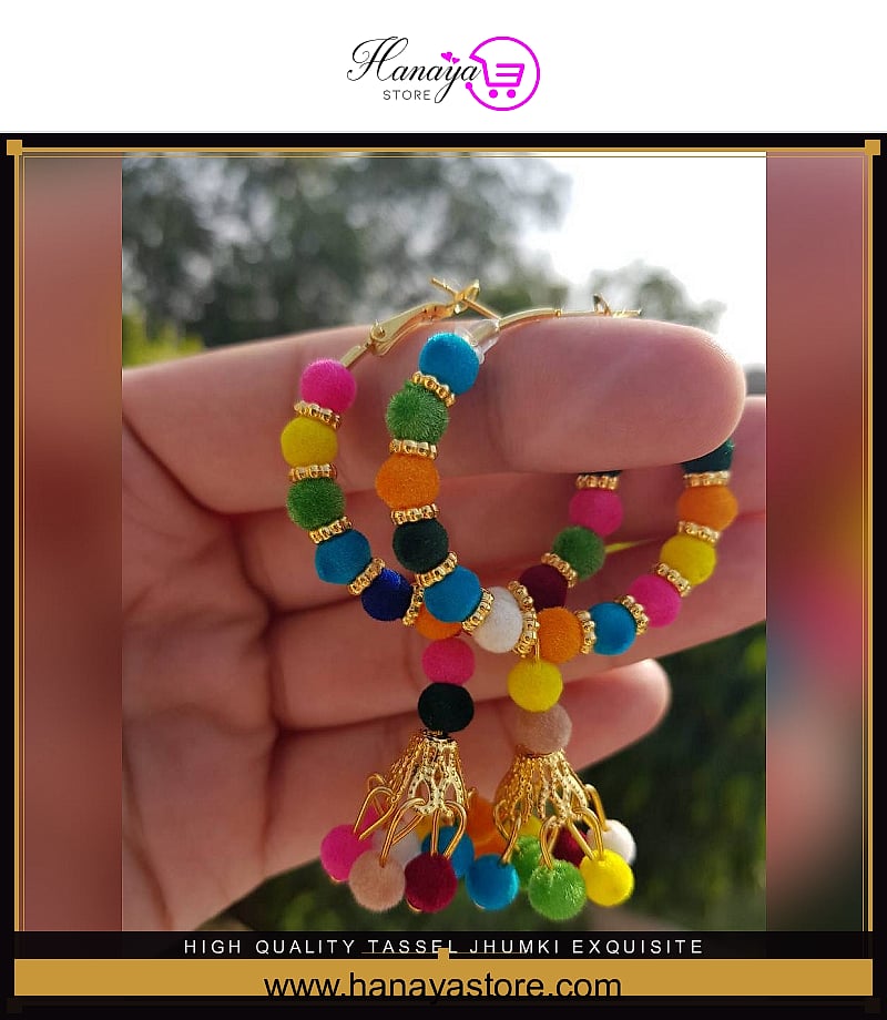 High Quality Tassel Jhumki Exquisite Elegant Stylish Earrings – Earrings Online in Pakistan | Hanaya