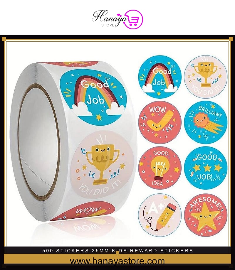 500 Stickers 25mm KIDS REWARD STICKERS Word Motivational Stickers For School Teacher Kids Student Stationery Stickers Kids...