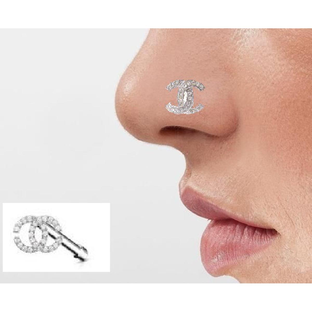 Piercing Thin Nose Pin Lightweight Nostril Ring Elegant Body Jewelry – Close Up – Nose Jewelry | Hanaya Pakistan