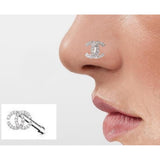 Piercing Thin Nose Pin Lightweight Nostril Ring Elegant Body Jewelry – Close Up – Nose Jewelry | Hanaya Pakistan