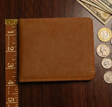 Genuine Leather Wallet for Men | Crazy Horse Pull-Up Cowhide Bifold Wallet with Card Slots & Cash Compartment