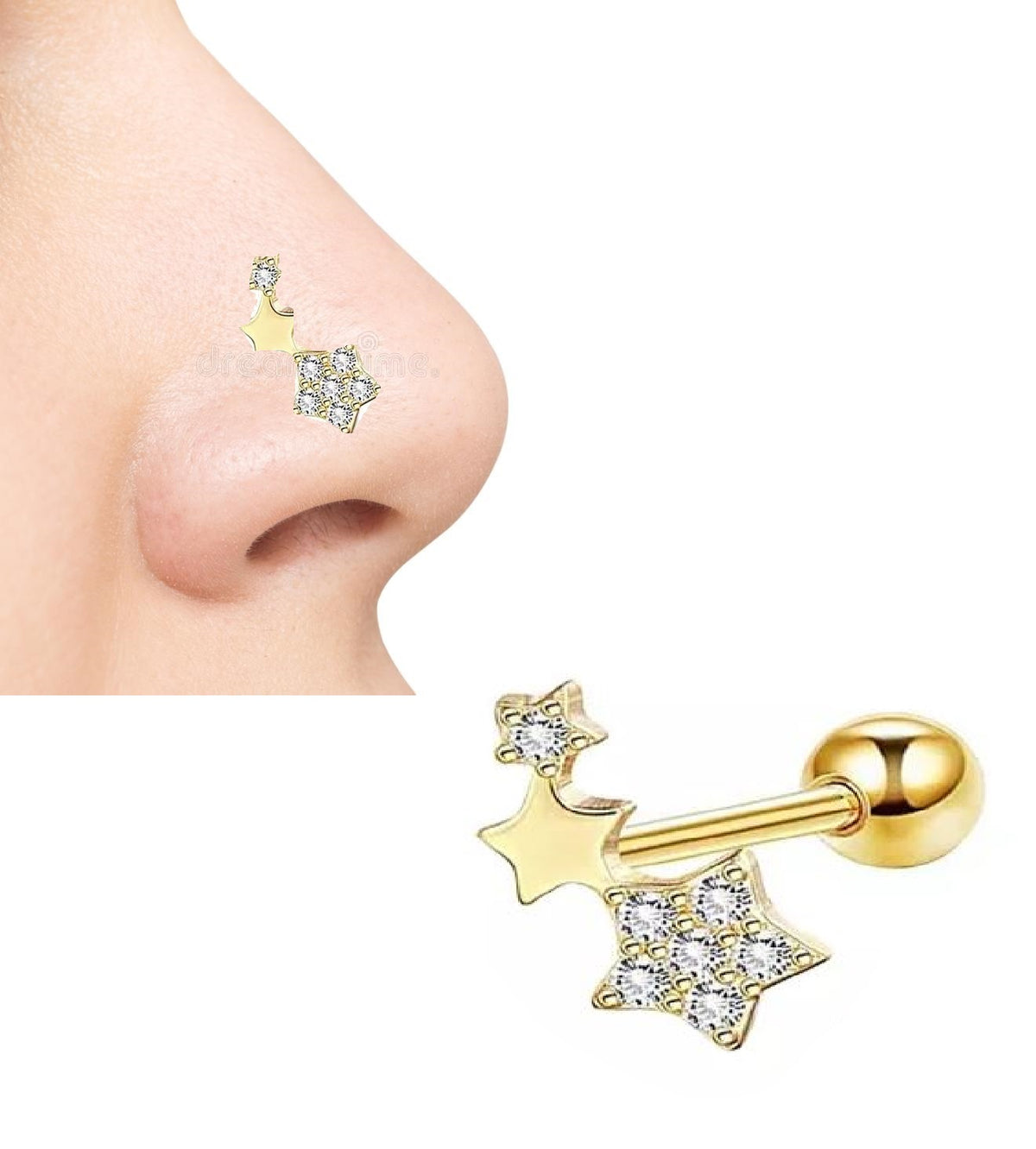Elegant Helix Piercing 1pc Nose Ring Body Jewelry – Buy nose jewelry online in Pakistan