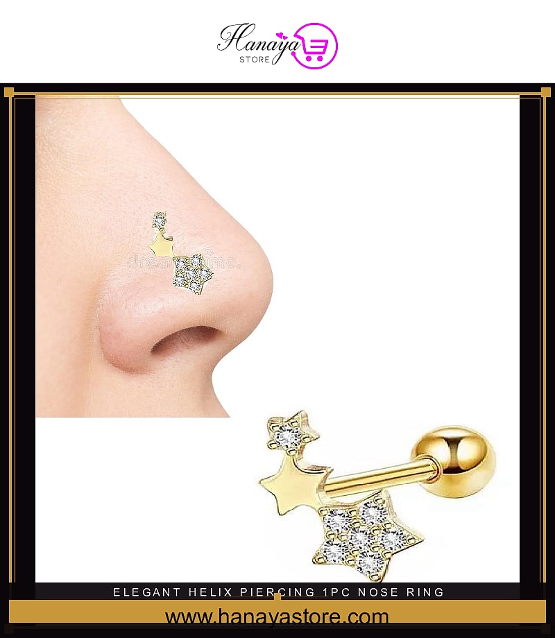 Elegant Helix Piercing 1pc Nose Ring Body Jewelry – Buy nose jewelry online in Pakistan