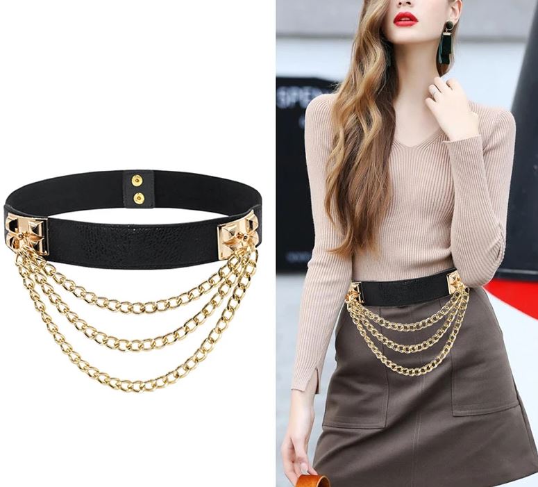 Stretchable Waist Chain for Women Slim Kamar Band Belt for Girls Saree Belt for Women Belt for Pakistani Dresses – Buy belts online in Pakistan