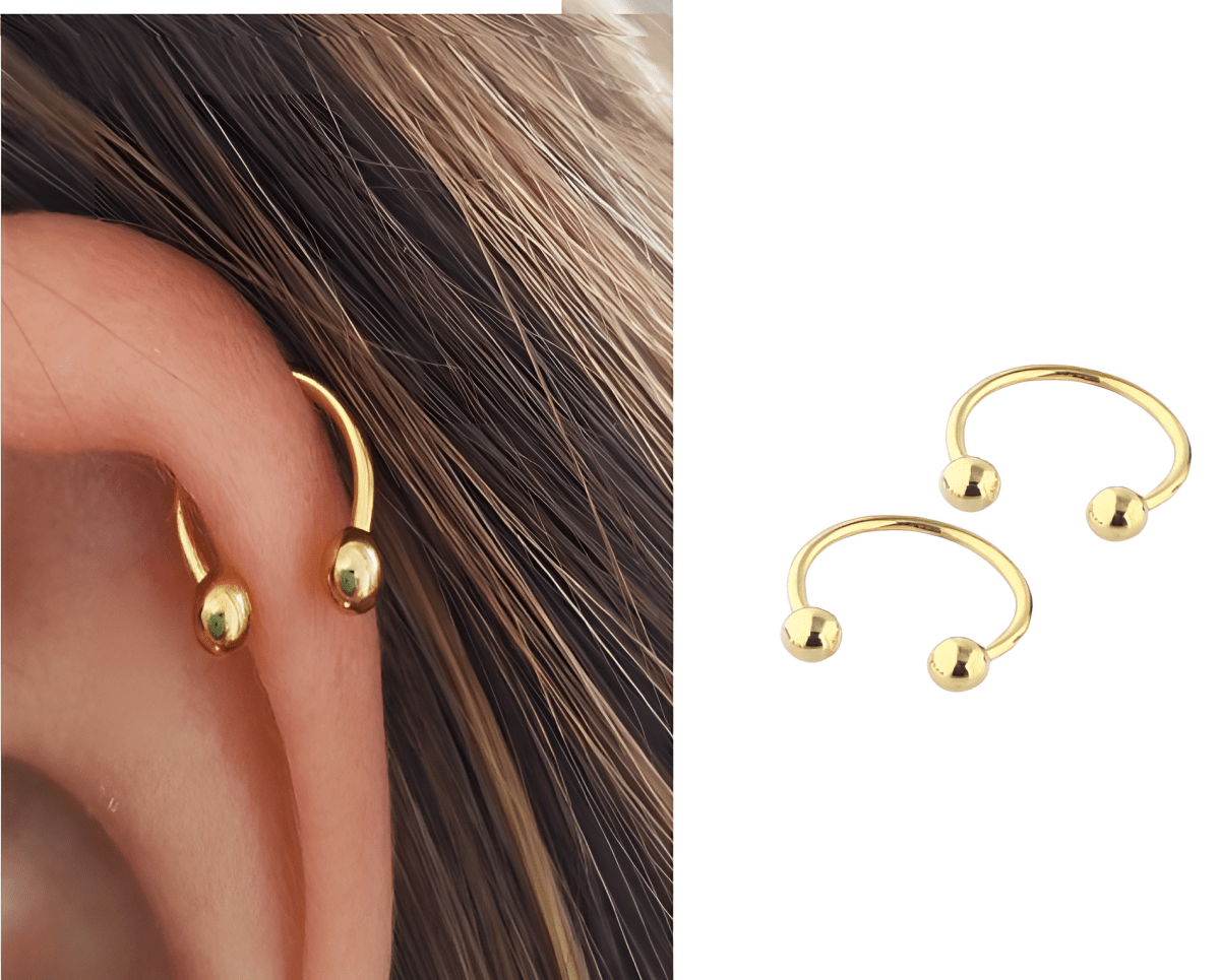 2 DAITH Pieces 10MM Cartilage Helix Stud 1.2MM 16G Tragus LOBE Ear SNUG Piercing Plug TRAGUS ROOK Horseshoe Earring For Girls ORBITAL HELIX - Hanaya Store
