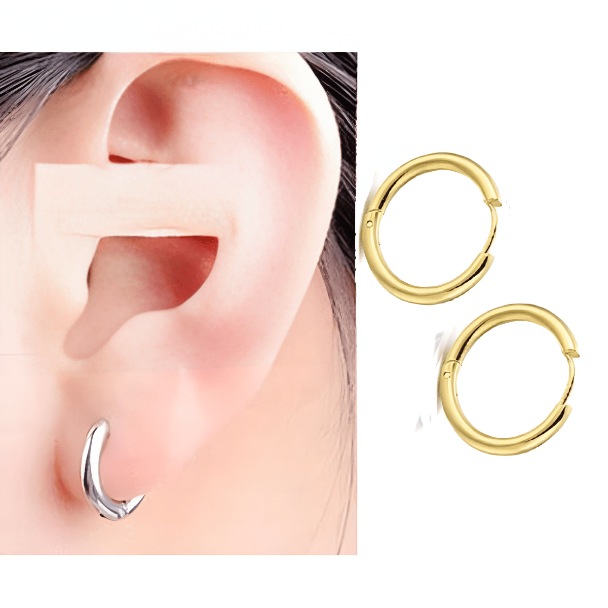 2 Pieces HELIX SNUG 12mm Cartilage Helix Stud LOBE Tragus Ear ORBITAL TRAGUS Piercing Earring DAITH ROOK - Hanaya Store