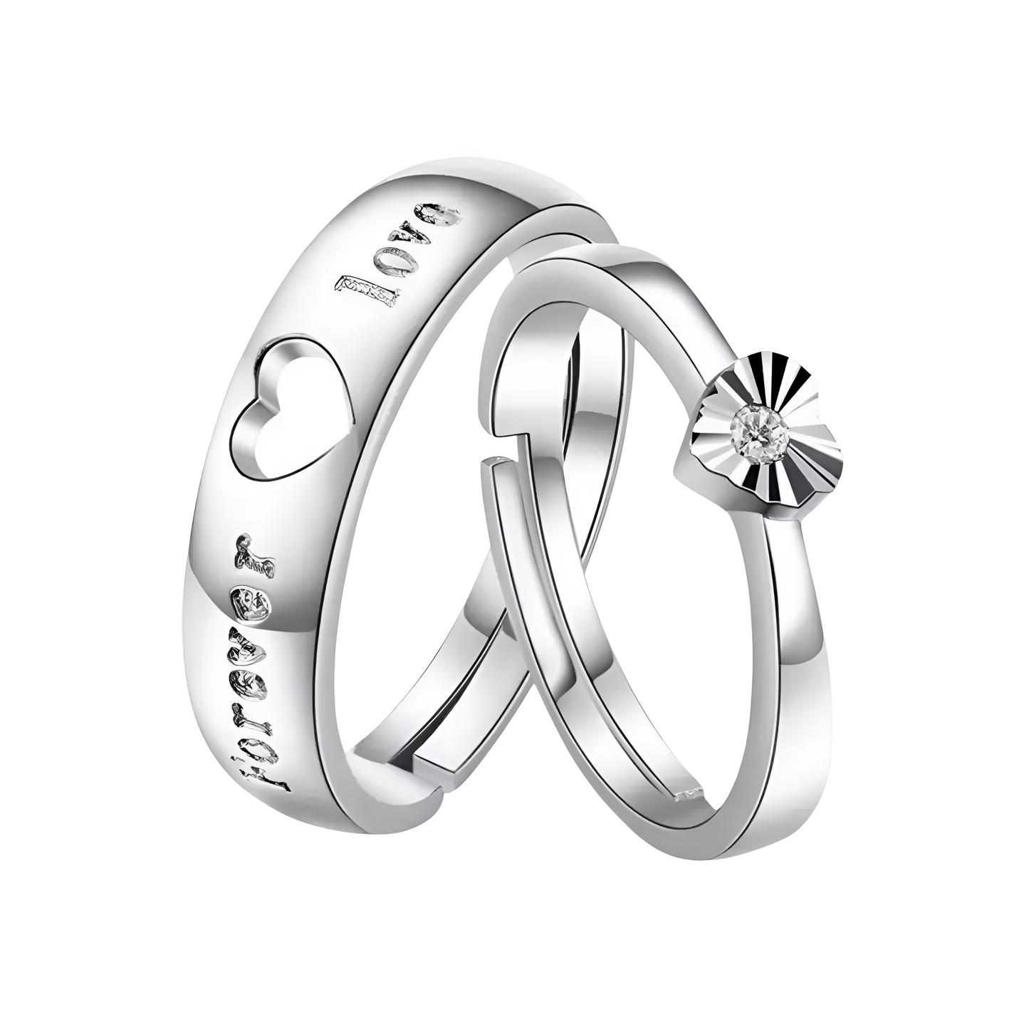 2 pieces Premium Quality Couple Rings Adjustable for Women & Men – 925 stamped Forever love Wedding & Fashion Jewelry Gifts Love rings