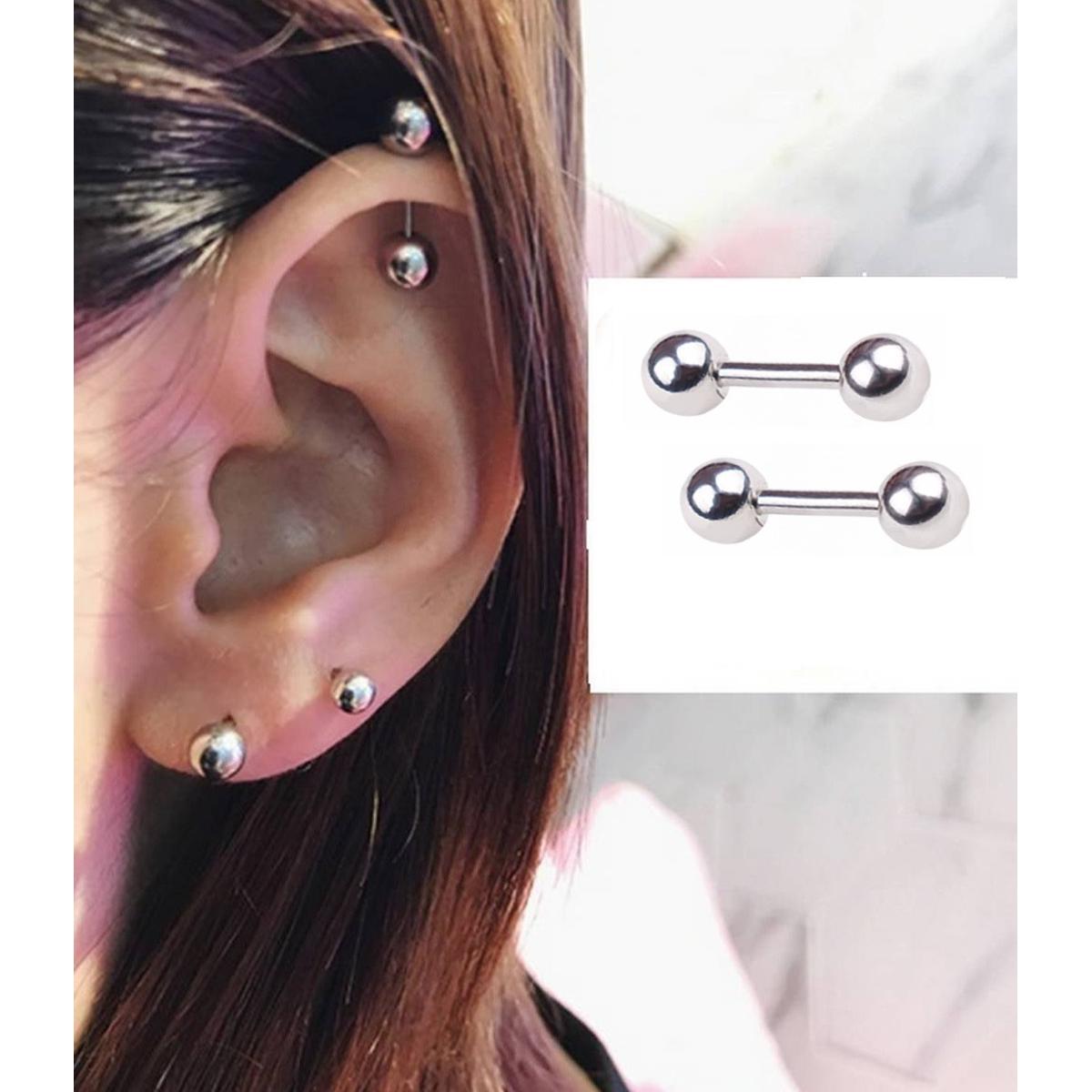 Stainless Steel 4mm Ear Plug – Piercing Barbell Cartilage Earring Jewelry – Earrings Online in Pakistan | Hanaya