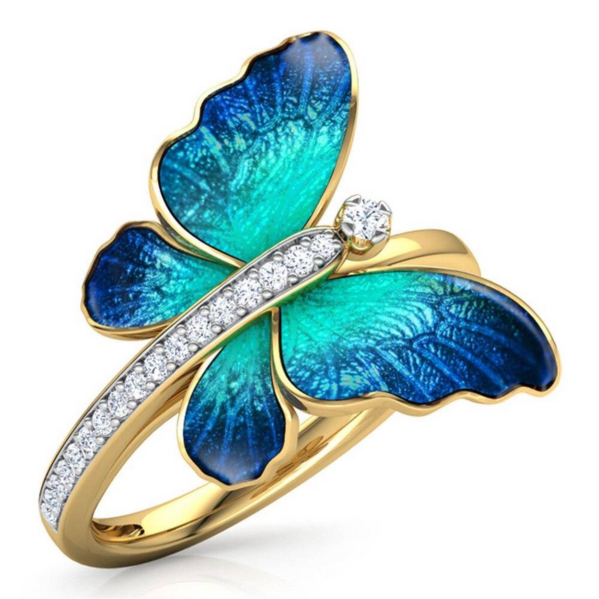 Trendy High Class Butterfly Gem CZ Ring For Women – Close Up – Accessories | Hanaya Pakistan