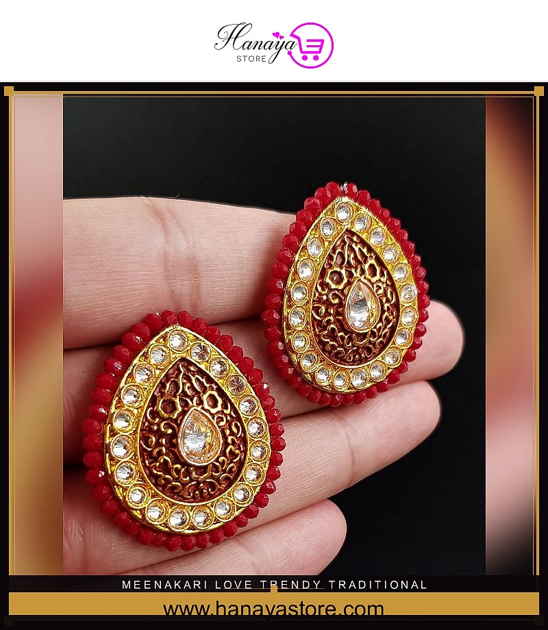 Meenakari Love Trendy Traditional Classy Party Wedding Earring For Girls – Accessories Online in Pakistan | Hanaya