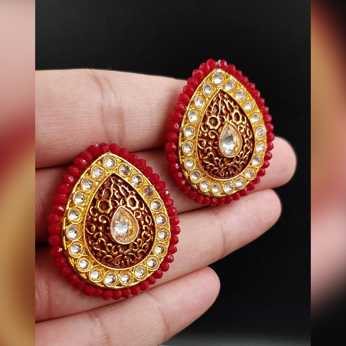 Meenakari Love Trendy Traditional Classy Party Wedding Earring For Girls – Accessories Online in Pakistan | Hanaya