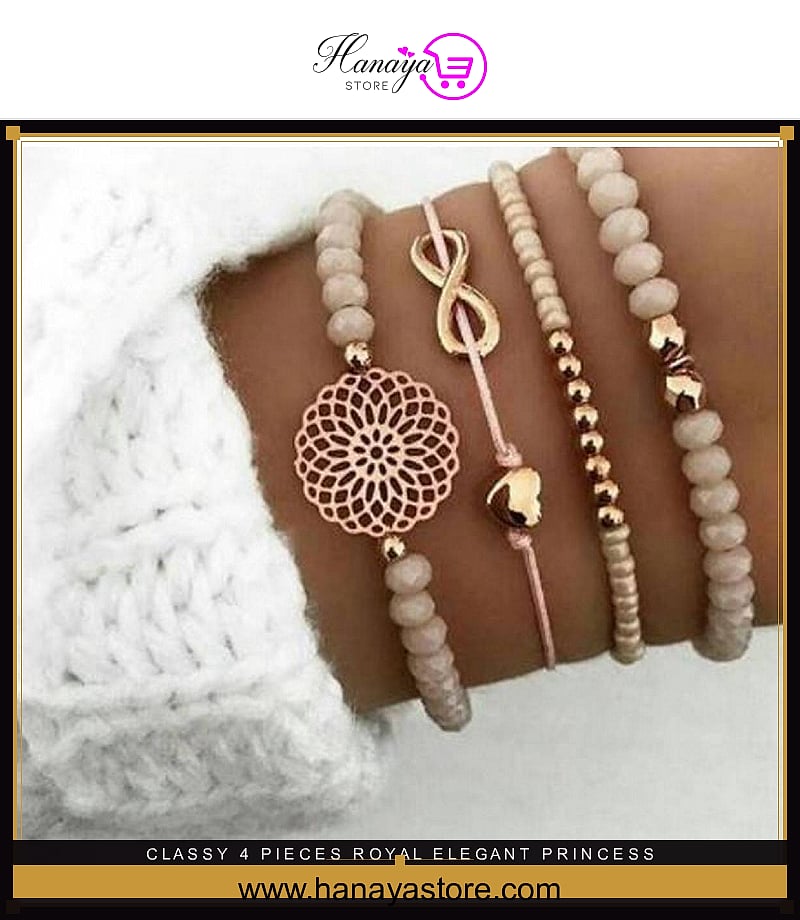Classy 4 Pieces Royal Elegant Princess Charm Bracelet – bracelet Online in Pakistan | Hanaya