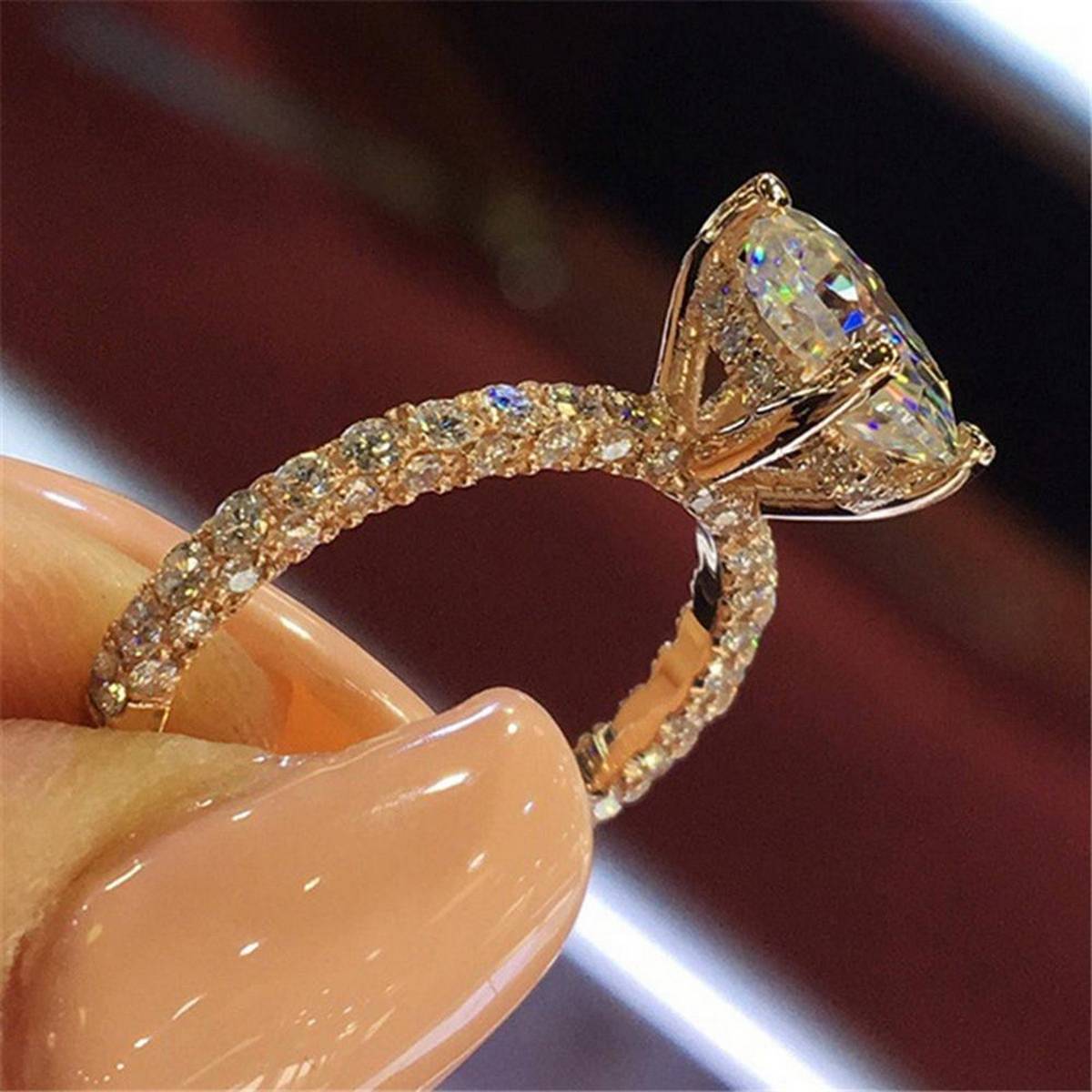 Trendy Classy D iamond Style Shinny Cubic Zircon Ring -17Size – Accessories Online in Pakistan | Hanaya