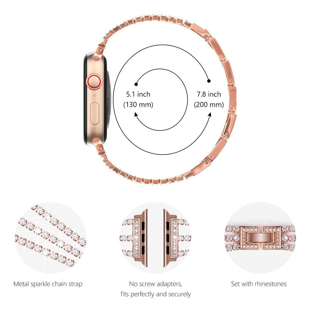 Premium Quality Ladies Compatible for APPLE iWatch Elegant 38/40mm Series 1/2/3/4/5/6 – Close Up – Accessories | Hanaya Pa...