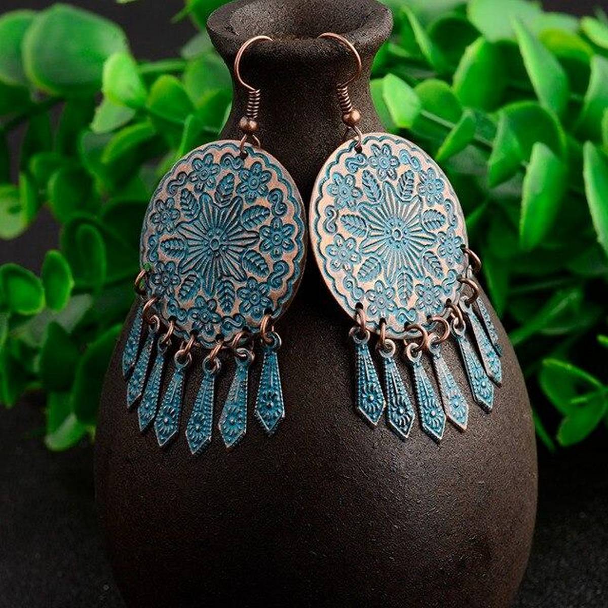 Trendy Classy Light Weight Antique Art Work Earring – Earrings Online in Pakistan | Hanaya