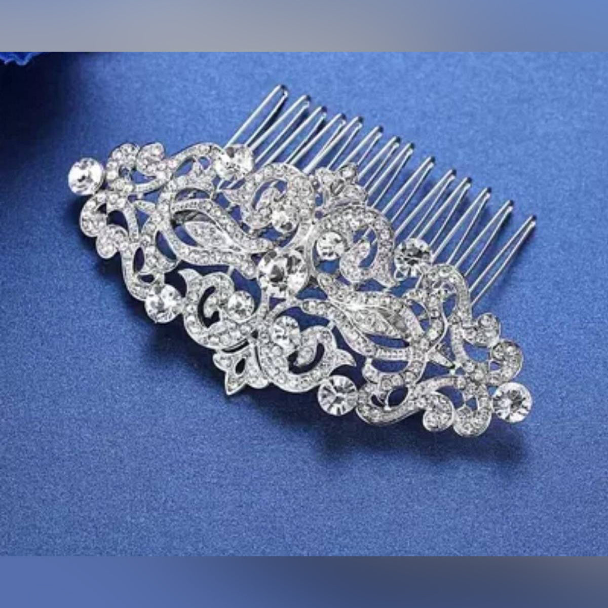 Trendy Classy Rhinestone Flower Leaf Bridal Hair Jewelry