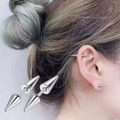 Premium Quality 2 Pieces 1.2MM (16G) Cartilage Piercing Spike Tip Earring – Earrings Online in Pakistan | Hanaya